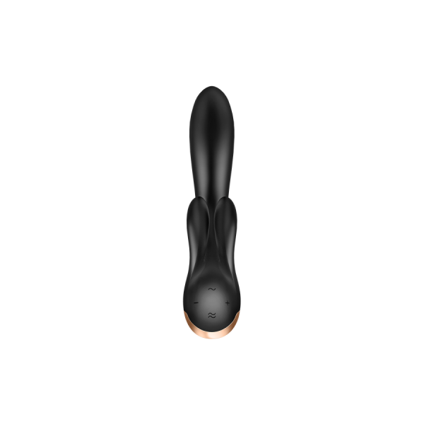 Vibromasseur rabbit noir double stimulation clitoris Double Flex Satisfyer 